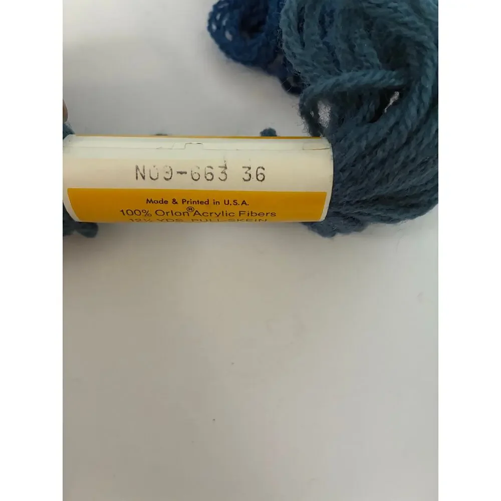 BERNAT Pull-Skein 1-2-3 Ply Persian-Type Yarn Blended Acrylic 12 1/2 yds. Each